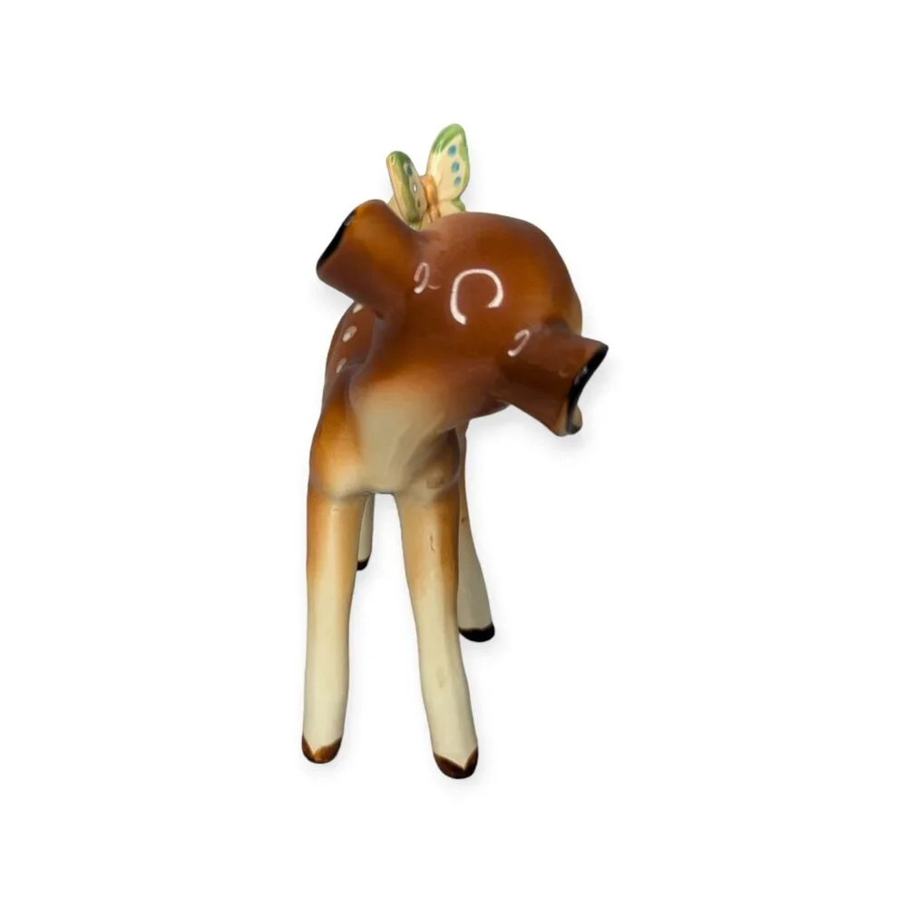 Vintage Walt Disney Productions Bambi w/ Butterfly Figurine Made in Japan